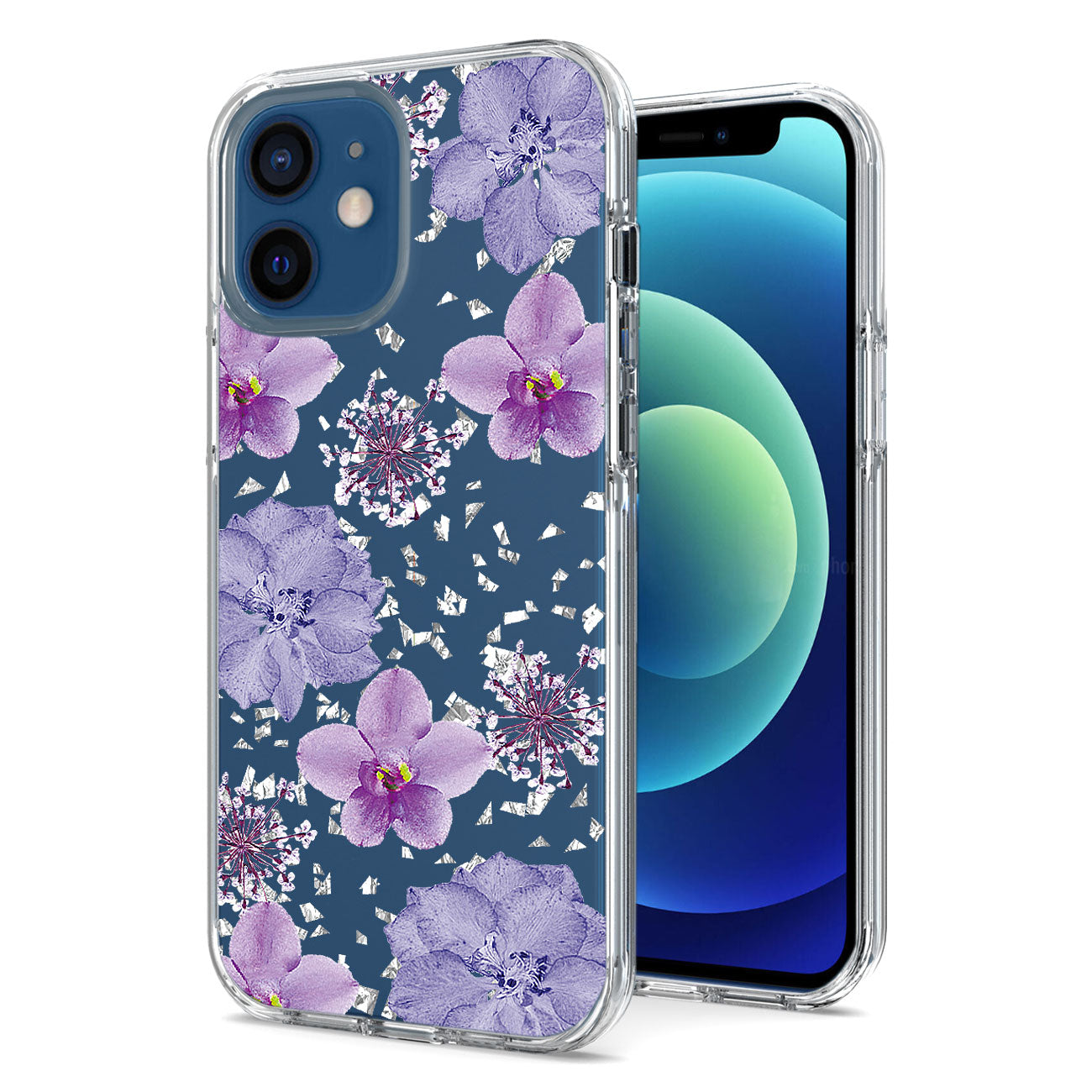 Pressed dried flower Design Phone case for APPLE IPHONE 12 MINI in Purple